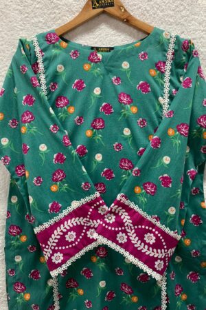 Ladies Casual  allover printed frock  Beautifully embellished with delicate stitching